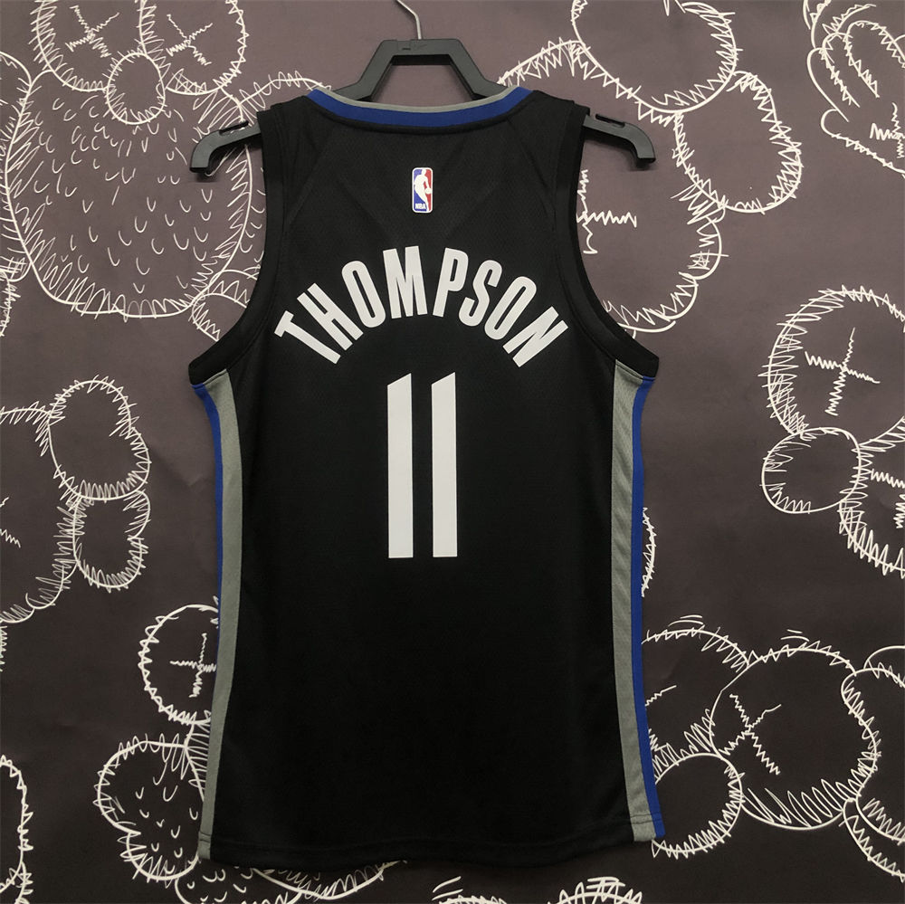 NBA Golden State Warriors V-Neck Black Jersey THOMPSON#11 S-XXL