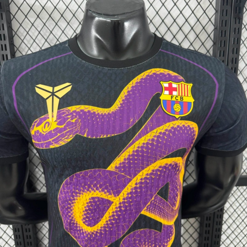 2025/26 Barcelona x Black Manba Special Edition Black Jersey Player Version