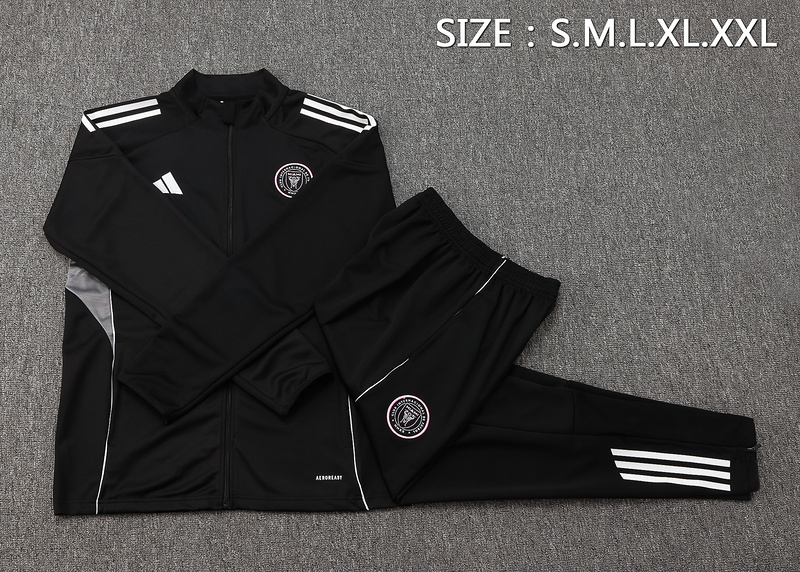 2025/26 Miami Black Jacket Training Suit Set Football Team Shirt Sports Fashion