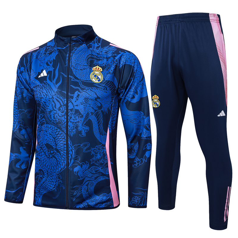 2024/25 Real Madrid Royal blue Jacket Training Suit Set Football Team Shirt Sports Fashion