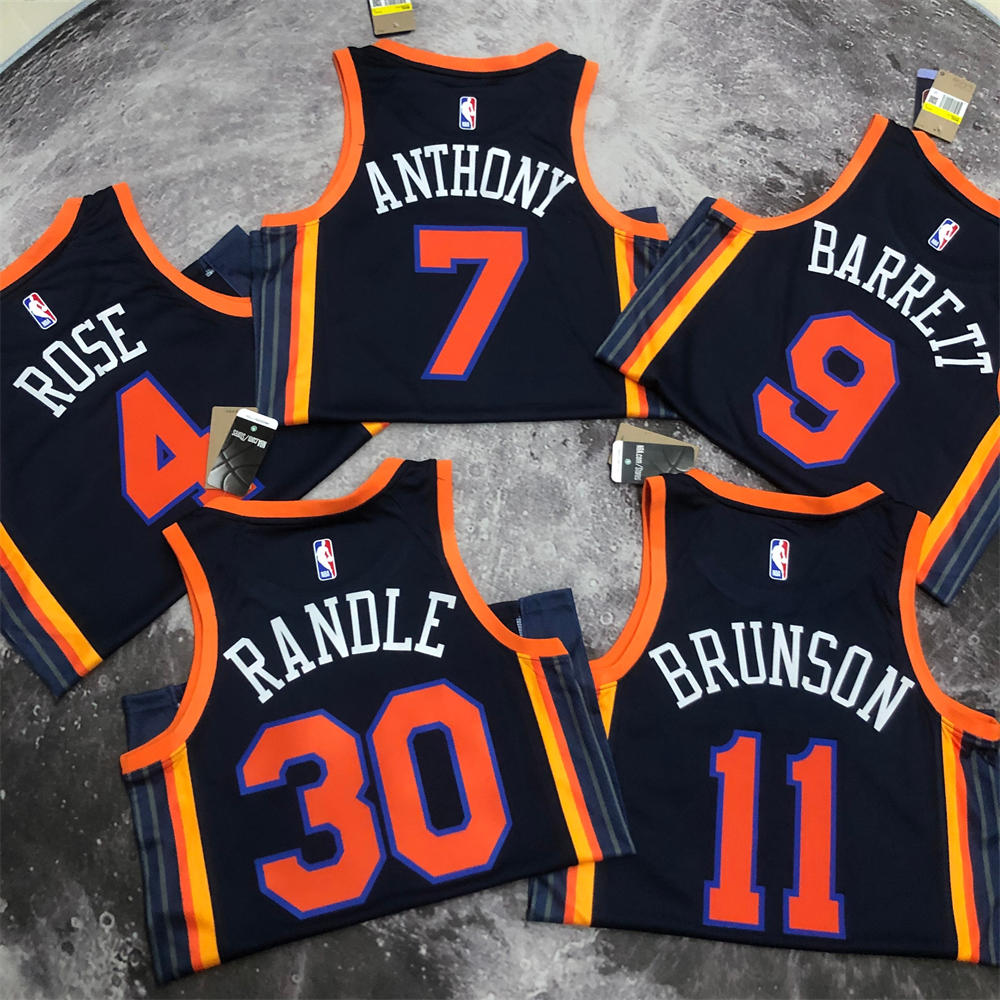 NBA New York Knicks V-Neck JORDAN Edition Black jersey BRUNSON#11 S-XXL
