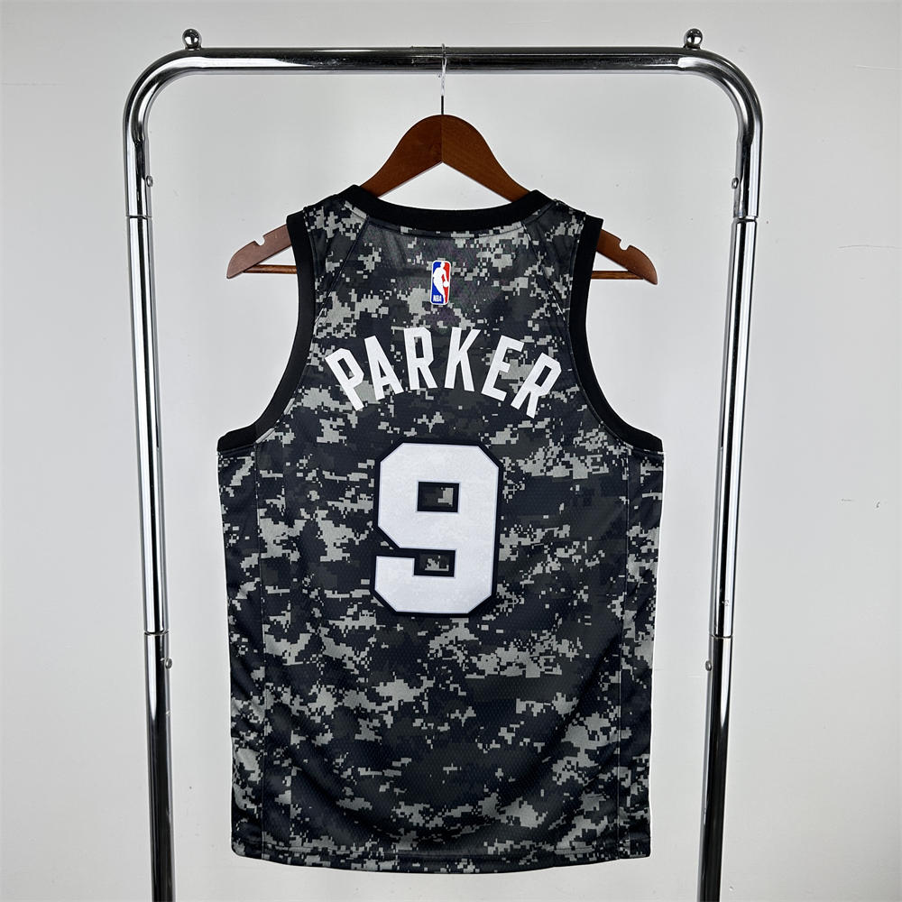 NBA San Antonio Spurs V-Neck Camouflage jersey PARKER#9 S-XXL
