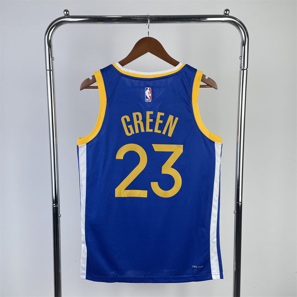 NBA Golden State Warriors 2023 V-Neck Blue Jersey GREEN#23 S-XXL