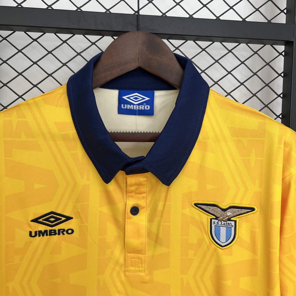 Retro Lazio 1991 Away yellow jersey Fan Version