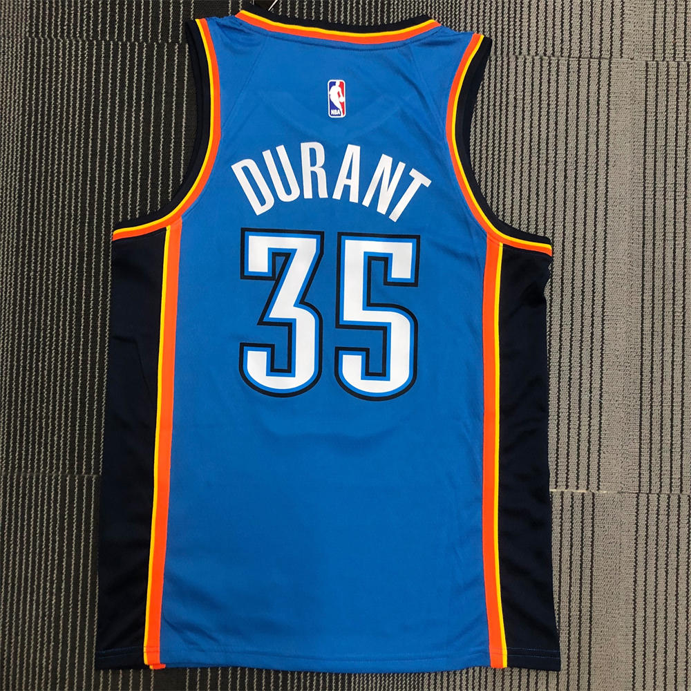 NBA Oklahoma City Thunder V-Neck Blue Jersey DURANT#35 S-XXL