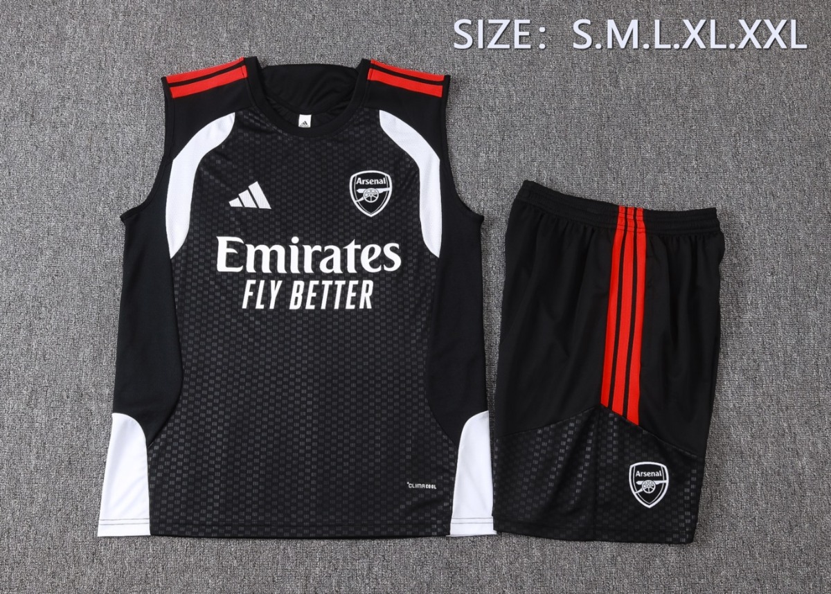 2026 Arsenal Black Training Set Shirt and Shorts