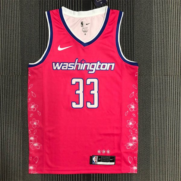 NBA Washington Wizards V-Neck Pink Jersey KUZMA#33 S-XXL