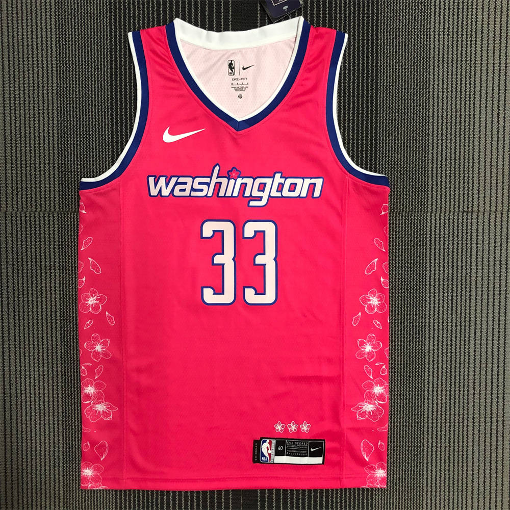 NBA Washington Wizards V-Neck Pink Jersey KUZMA#33 S-XXL