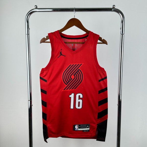 NBA Portland Trail Blazers V-Neck JORDAN Edition Red Jersey YANG#16 S-XXL