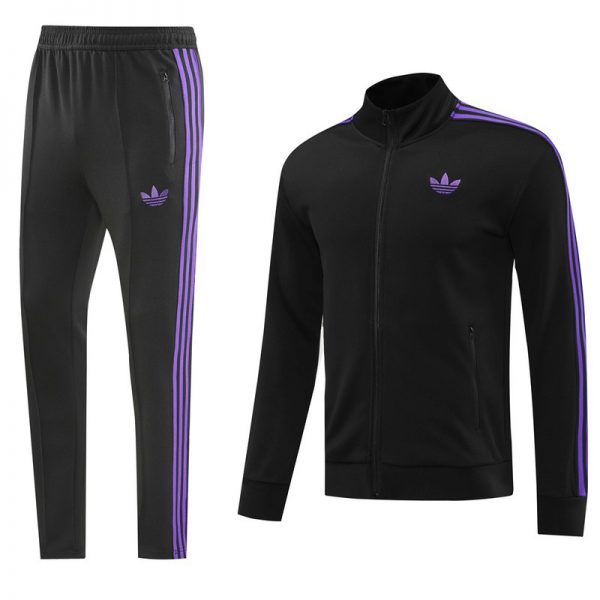 2024 Adidas Black Jacket Training Suit Set Football Team Shirt Sports Fashion