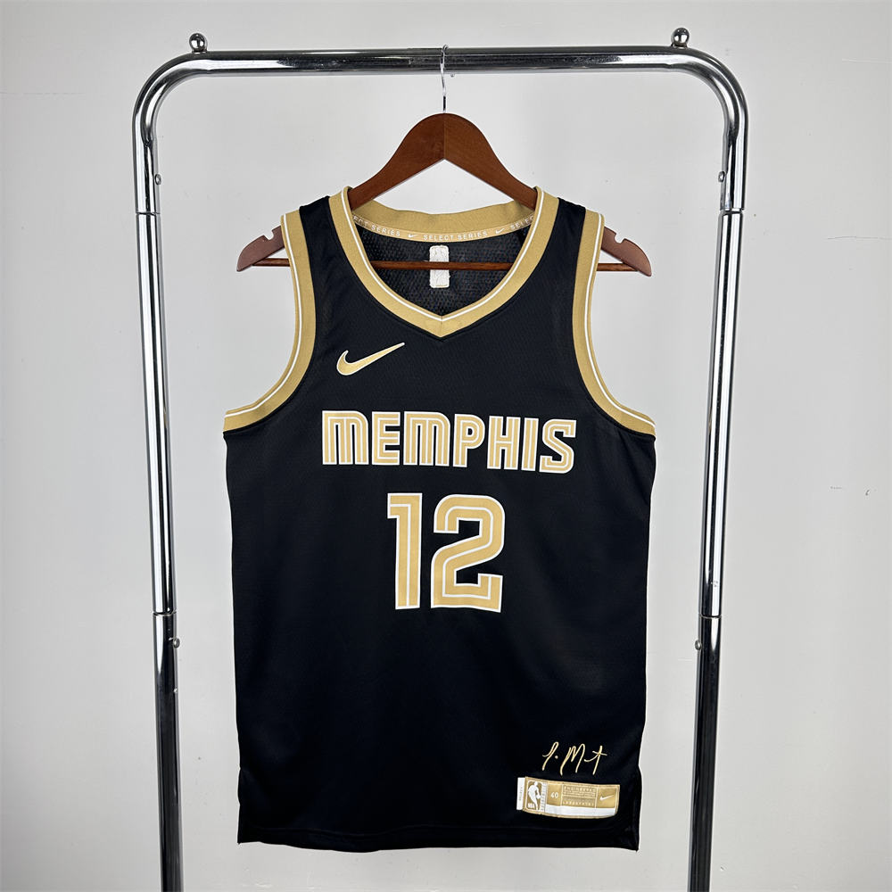 NBA Memphis Grizzies 2024 Honor Edition Black jersey MORANT#12 S-XXL