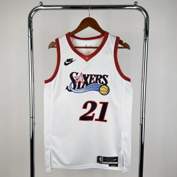 NBA Philadelphia 76ers 2026 Vintage Style White Jersey EMBIID#21