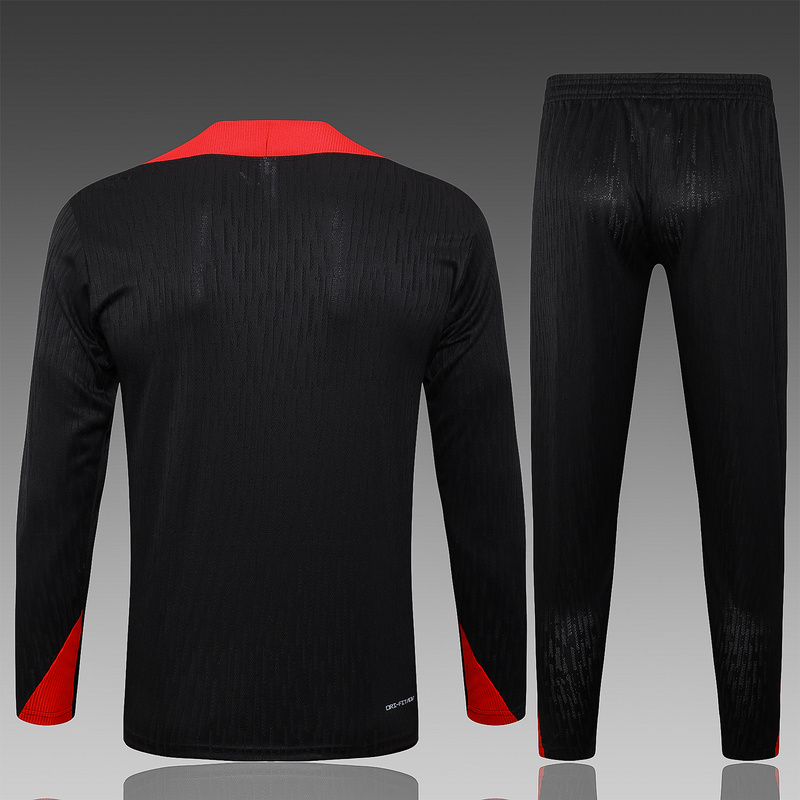 24/25 Liverpool Black Long-sleeved half-pull training kit Football team kit