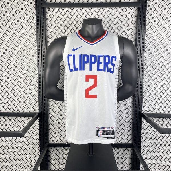 NBA Los Angeles Clippers 2023 V-Neck White Jersey LEONARD#2 S-XXL