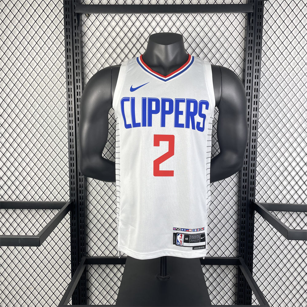 NBA Los Angeles Clippers 2023 V-Neck White Jersey LEONARD#2 S-XXL