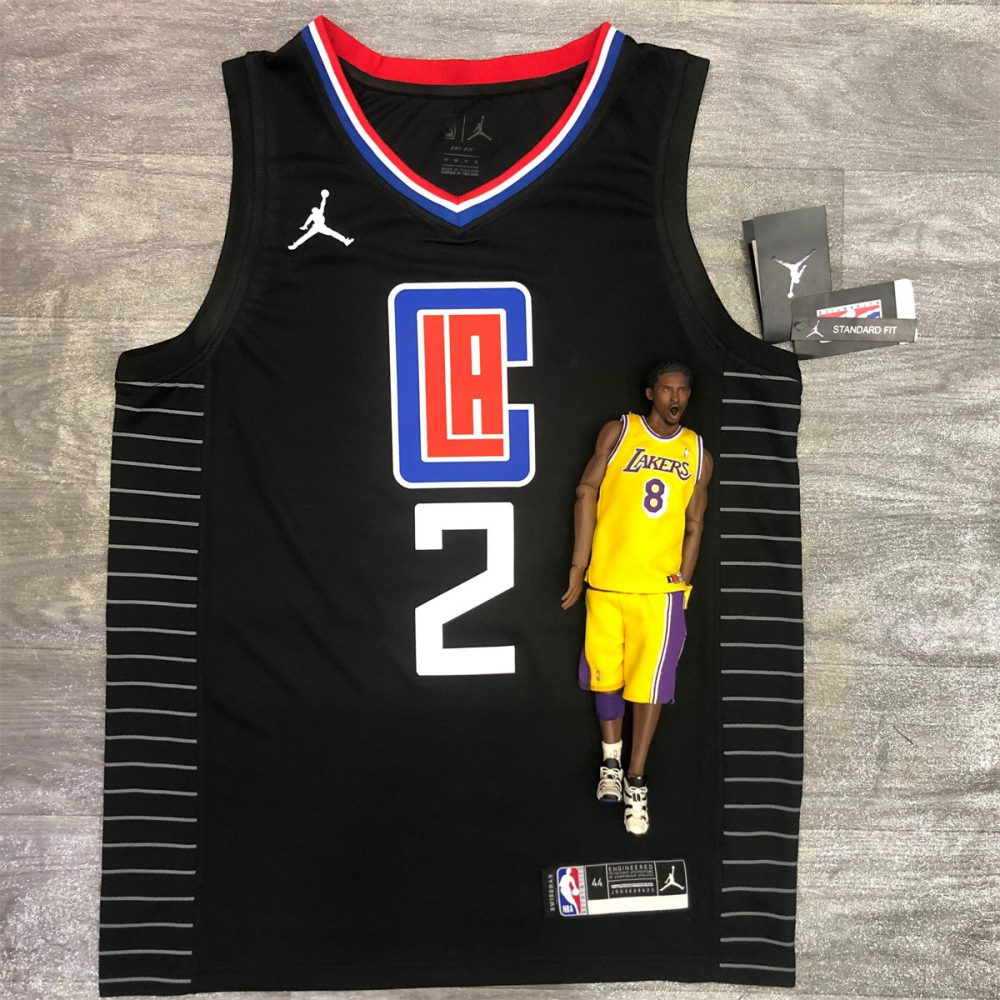 NBA Los Angeles Clippers V neck Black Jersey LEONARD#2 S-XXL