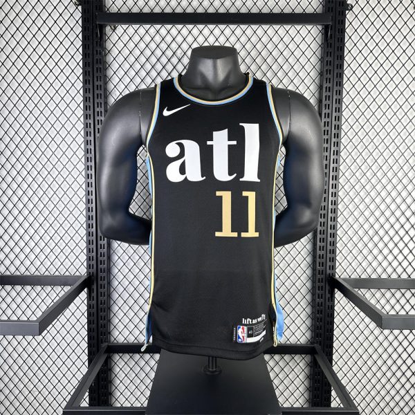 NBA Altanta Hawks 2024 Round Neck City Edition Black Jersey YOUNG#11 S-XXL