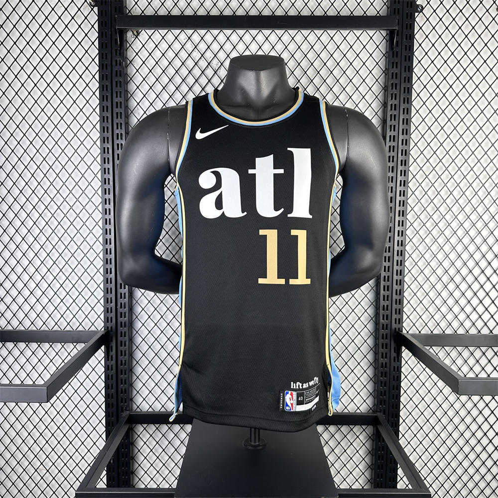 NBA Altanta Hawks 2024 Round Neck City Edition Black Jersey YOUNG#11 S-XXL