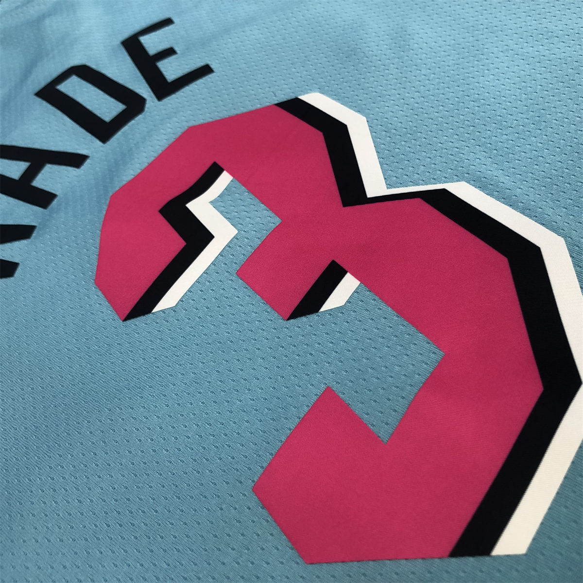 NBA Miami Hearts round neck Light Blue Jersey WADE#3 S-XXL