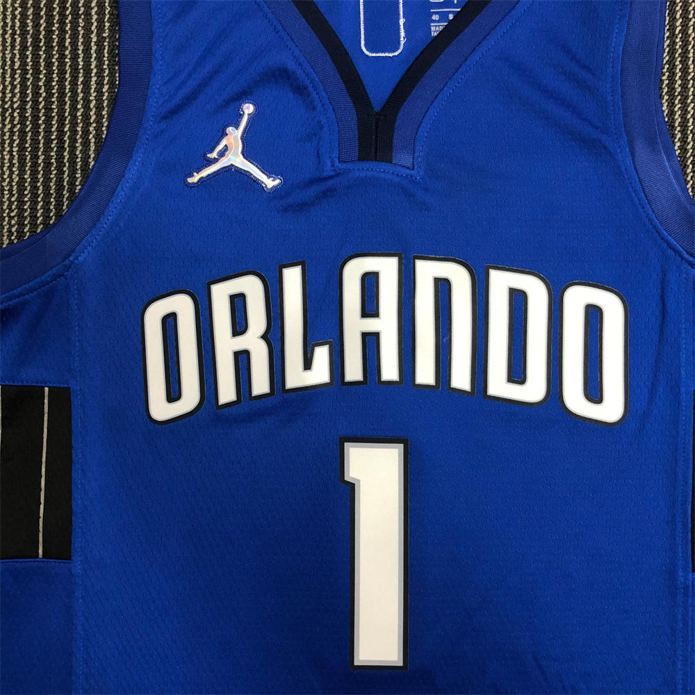 NBA Orlando Magic V-Neck Blue 75th Anniversary McGRADY#1 JERSEY S-XXL