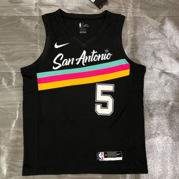 NBA San Antonio Spurs V-Neck Black jersey MURRAY#5 S-XXL