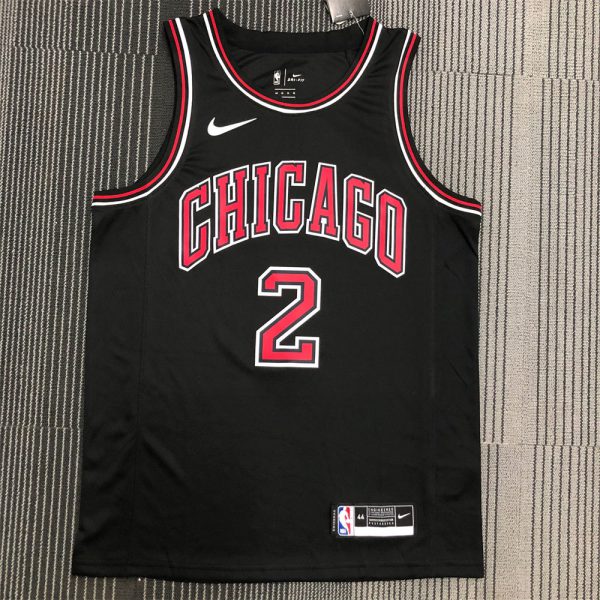 NBA Chicago Bulls Round Neck Black Jersey BALL#2 S-XXL