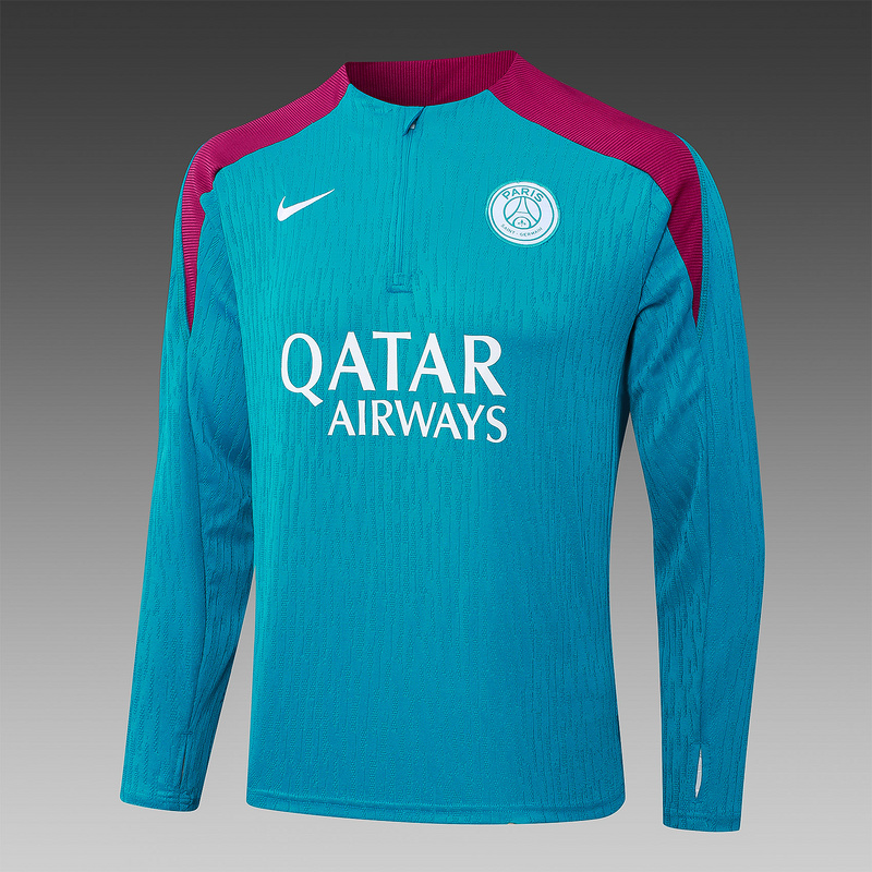 24/25 Paris Take blue Long-sleeved half-pull training kit Football team kit