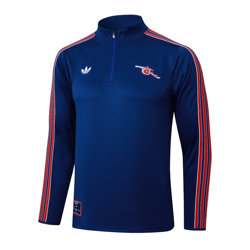 202526 Arsenal Colorful Blue Long-sleeved half-pull training kit Football team kit