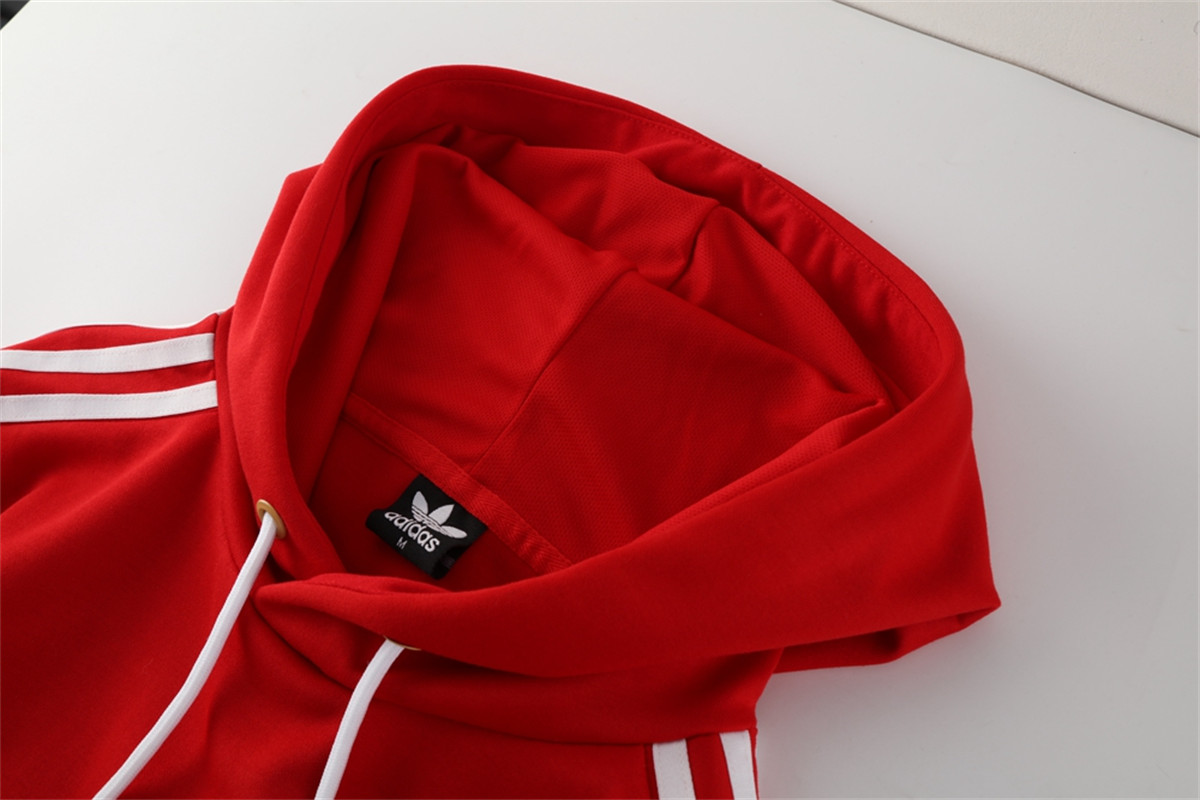 2025 Adidas Red Hoodie Jacket Kit Set Football Team Shirt Sports Fashion