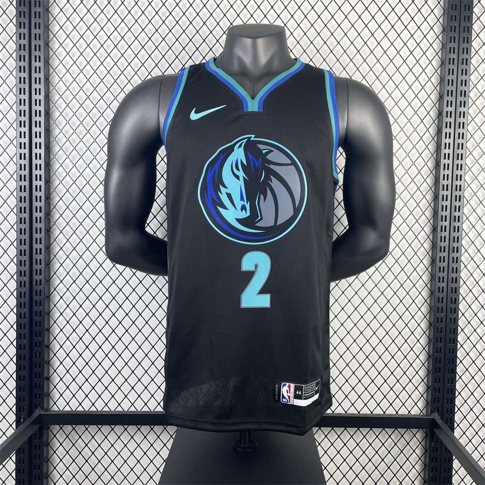 NBA Dallas Mavericks V-Neck Black Jersey IRVING#2 S-XXL