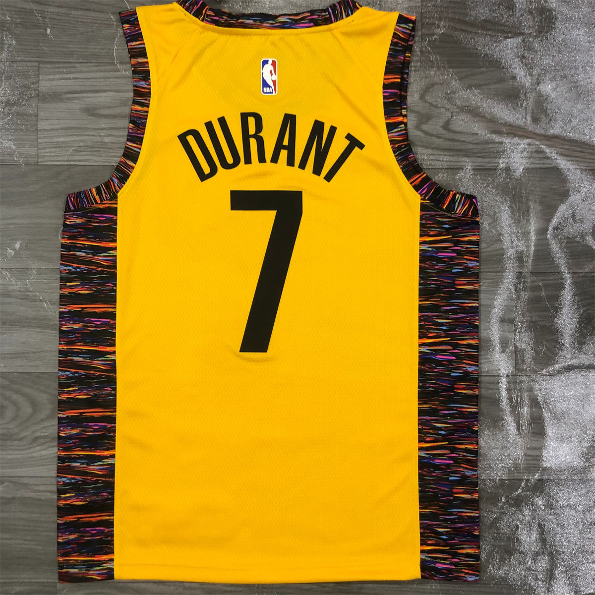 NBA Brooklyn Nets V-Neck Yellow Jersey DURANT#7 S-XXL