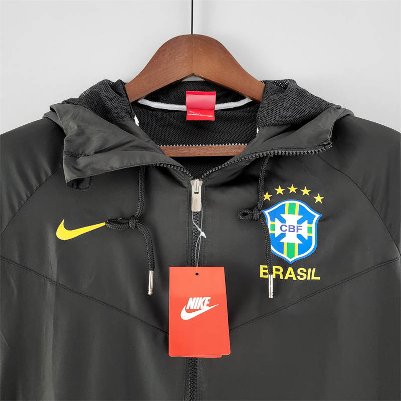 2022 Windbreaker Brazil Black jersey Sport Unifom