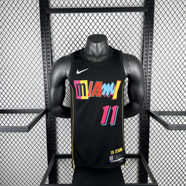 NBA Miami Hearts Round Neck Black 75th Anniversary Jersey JAQUEZ JR.#11 S-XXL