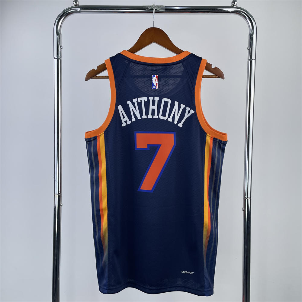 NBA New York Knicks V-Neck JORDAN Edition Black jersey ANTHONY#7 S-XXL