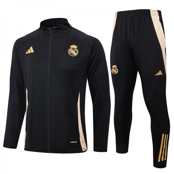 2024/25 Real Madrid Black Jacket Training Suit Set Football Team Shirt Sports Fashion