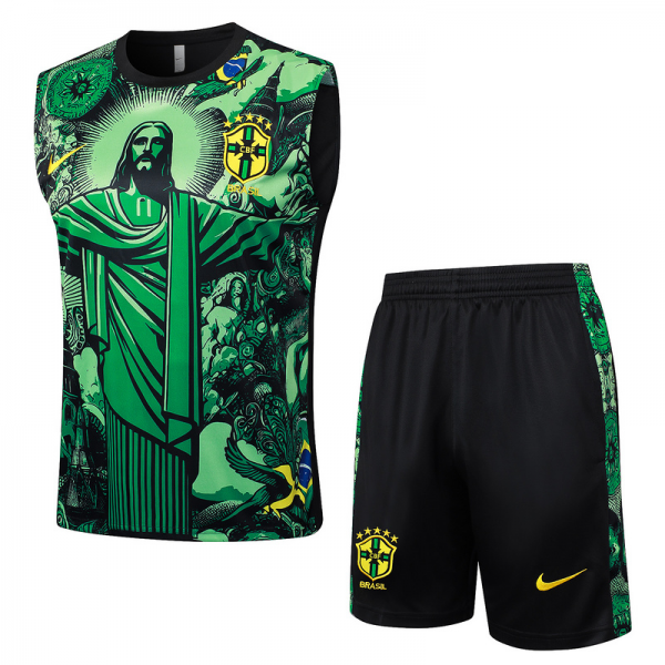 24/25 Brazil Green Training Set Shirt and Shorts