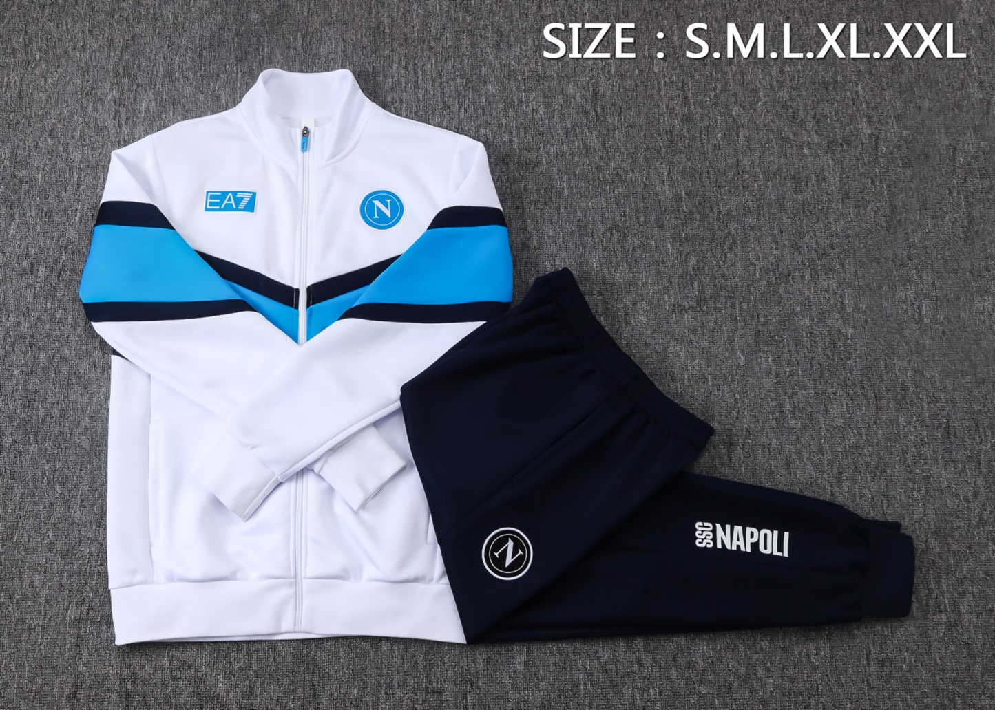 2025/26 Napoli White Training Suit Set Football Team Shirt Sports Fashion