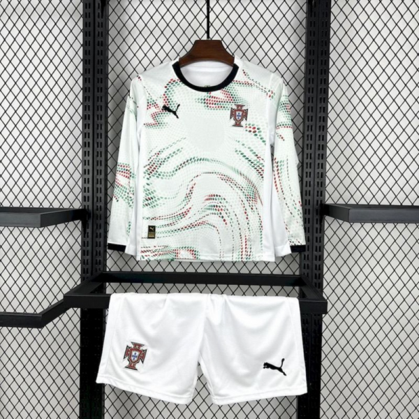 22025/26 Portugal Away Long Sleeves Kids jersey Kid Kits Size 16-28