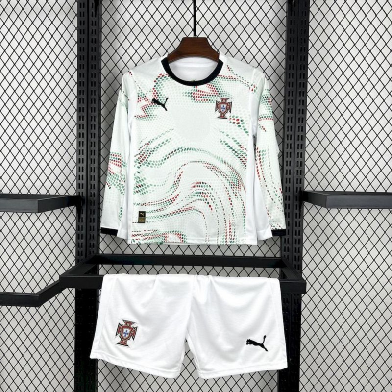 22025/26 Portugal Away Long Sleeves Kids jersey Kid Kits Size 16-28