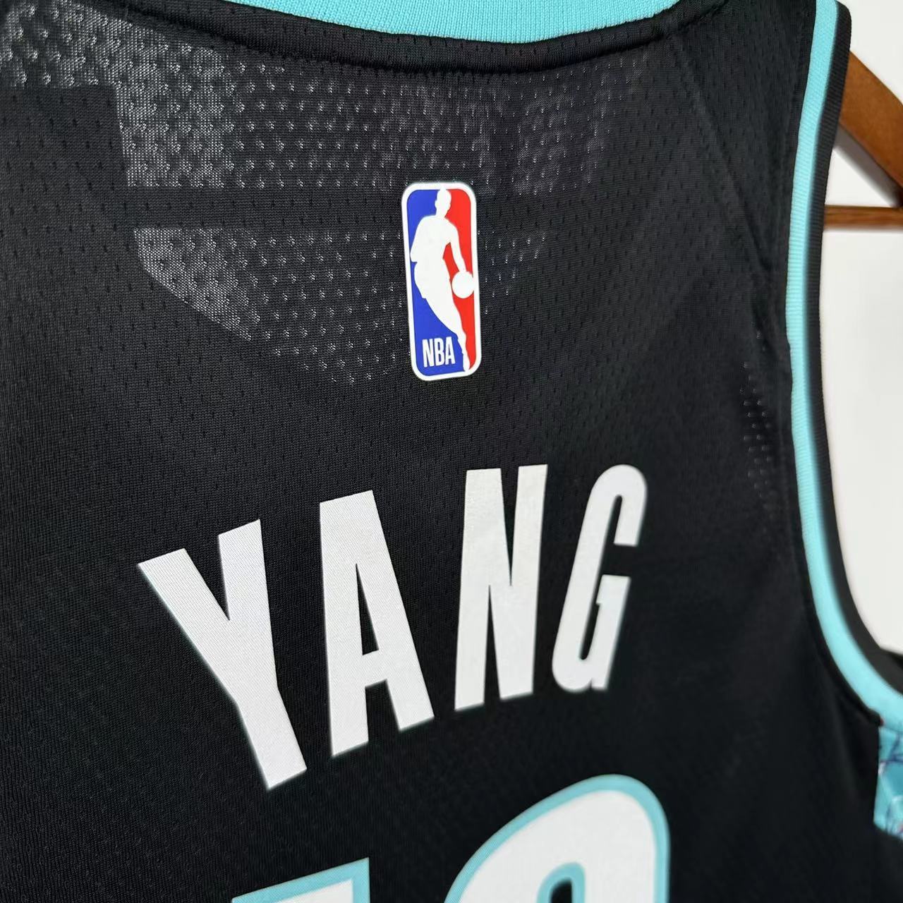 NBA Portland Trail Blazers V-Neck City Edition Black Jersey YANG#16 S-XXL