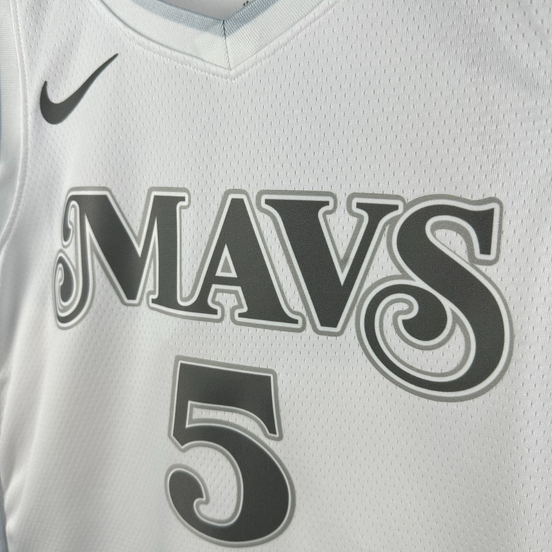NBA Dallas Mavericks 24/25 City Edition V-Neck White Jersey RUSSELL#5 S-XXL