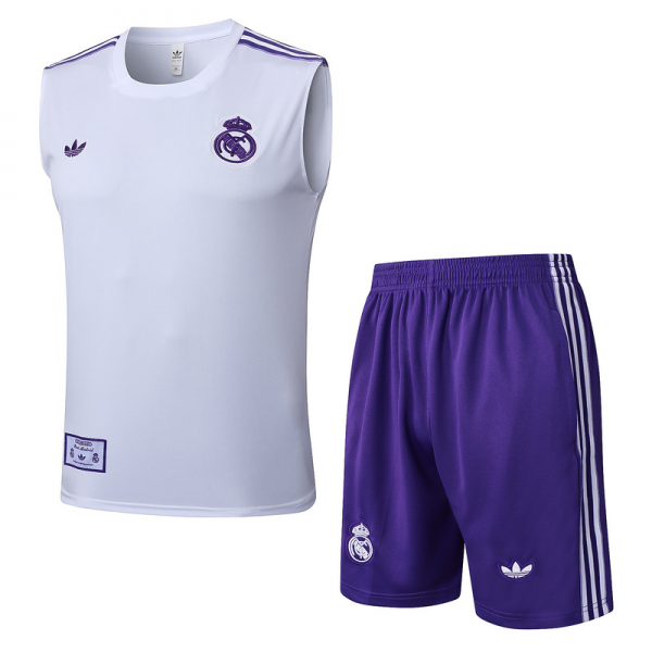 2025/26 Real Madrid White Training Set Shirt and Shorts