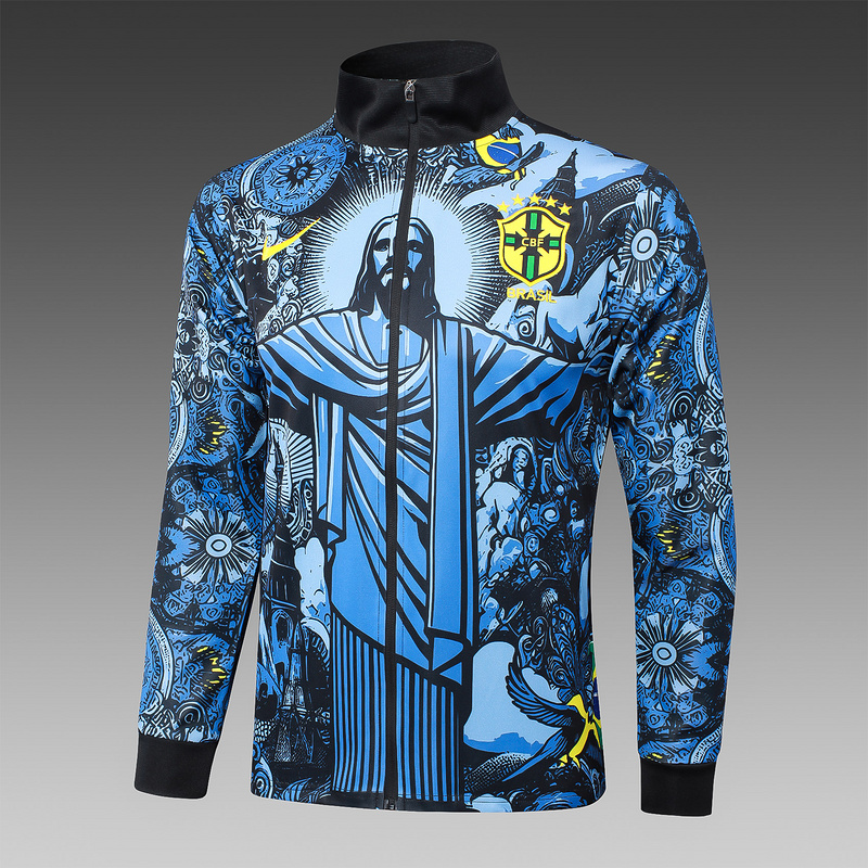 2024/25 Brazil Grayish blue Jacket Training Suit Set Football Team Shirt Sports Fashion