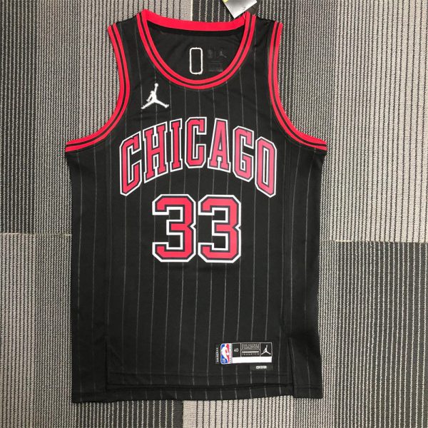NBA Chicago Bulls Round Neck Black 75th AnniversaryJersey PIPPEN#33 S-XXL