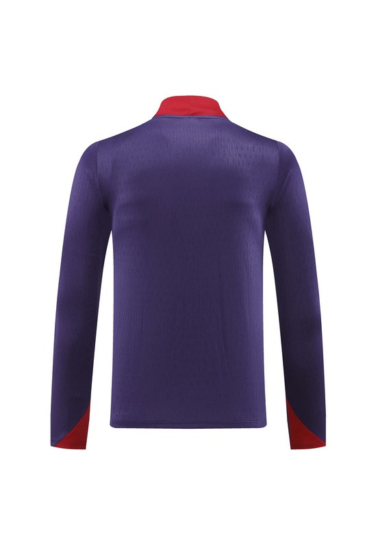 2024 England purple Long-sleeved half-pull training kit Football team kit