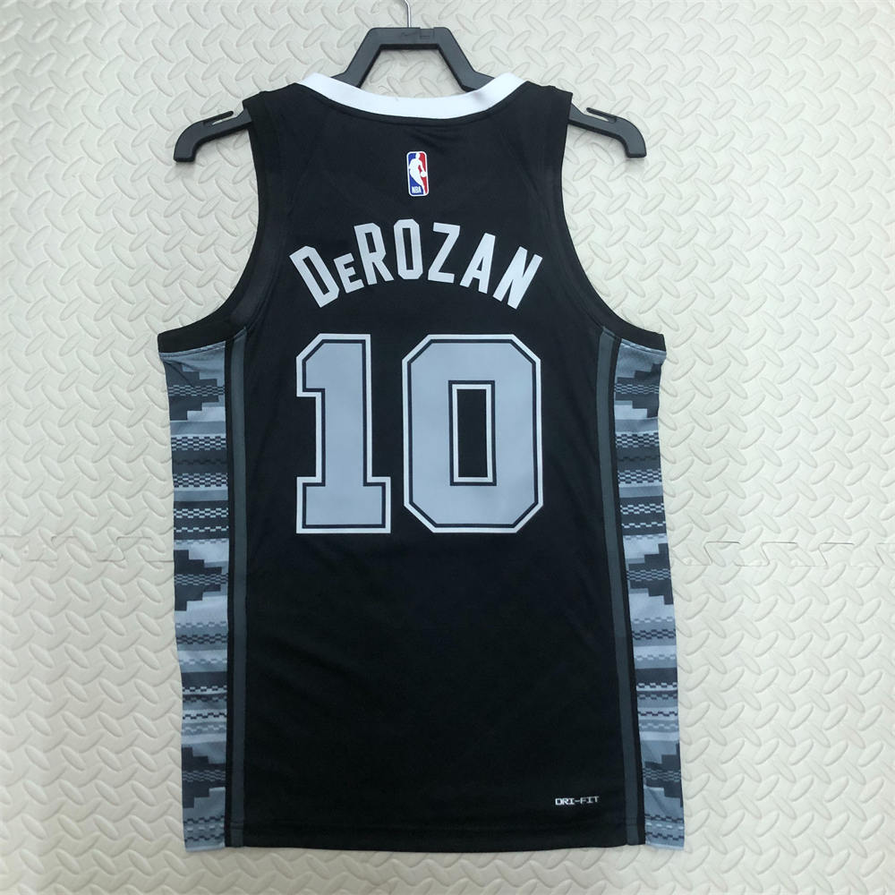NBA San Antonio Spurs V-Neck Black jersey DeROZAN#10 S-XXL