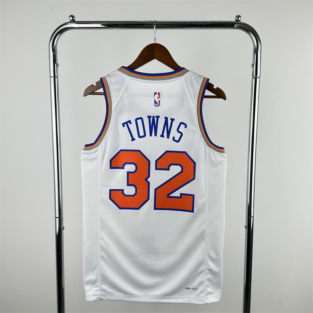 NBA New York Knicks RoundNeck White jersey TOWNS#32 S-XXL