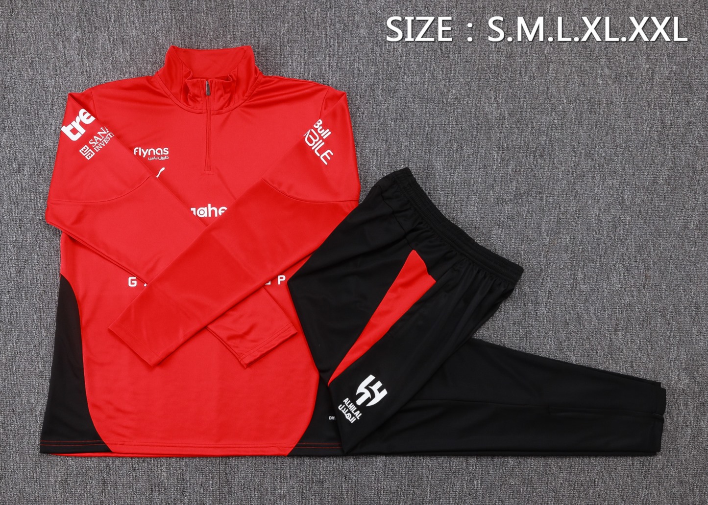 202526 AI Hilal Riyadh Red Long-sleeved half-pull training kit Football team kit