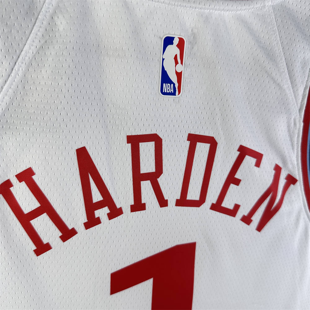 NBA Los Angeles Clippers 24/25 Round Neck White Jersey HARDEN#1 S-XXL
