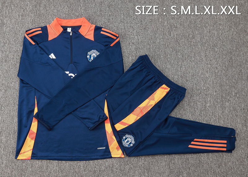 24/25 Manchester United royal blue Long-sleeved half-pull training kit Football team kit